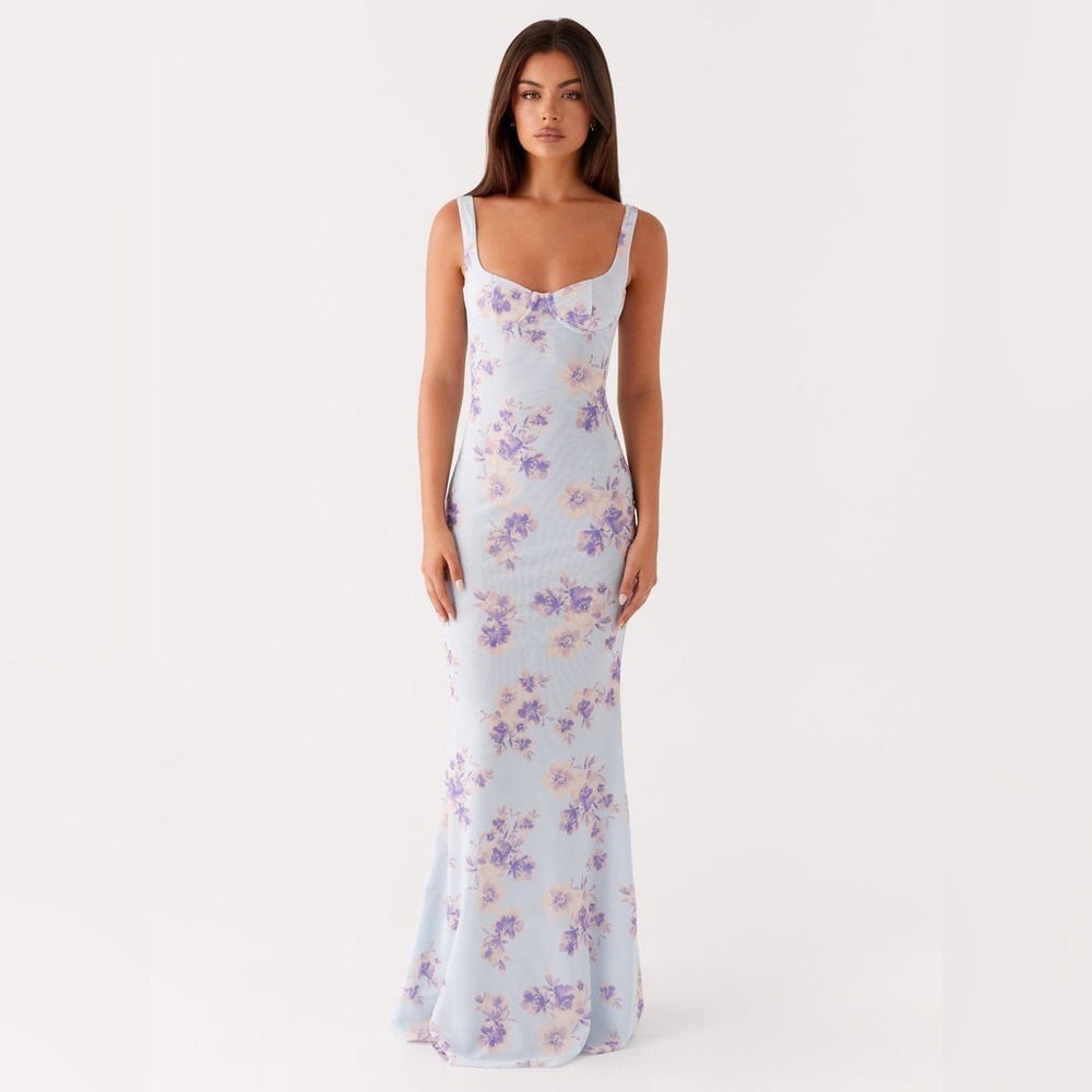 Peppermayo Exclusive Charity Maxi Floral Blue Dress Size US 2 - Picture 3 of 11